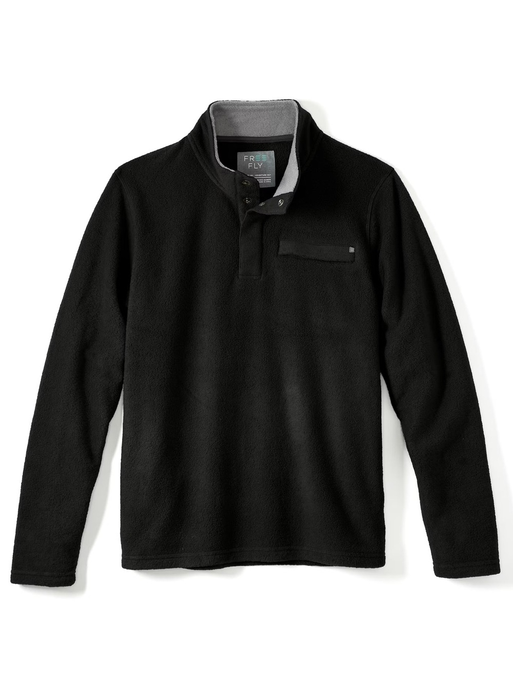 Free Fly Men’s Medium Bamboo Polar Long Sleeve  Fleece Snap Pullover Performance